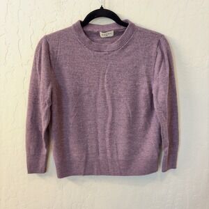Paloma Wool Lavender Purple 100% Merino Wool Crewneck Cropped Sweater Women's SP